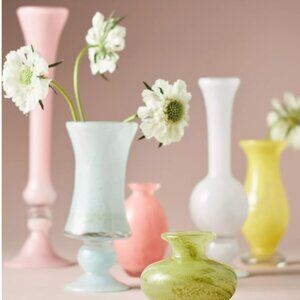 Anthropologie Bristol Glass Bud Vase White